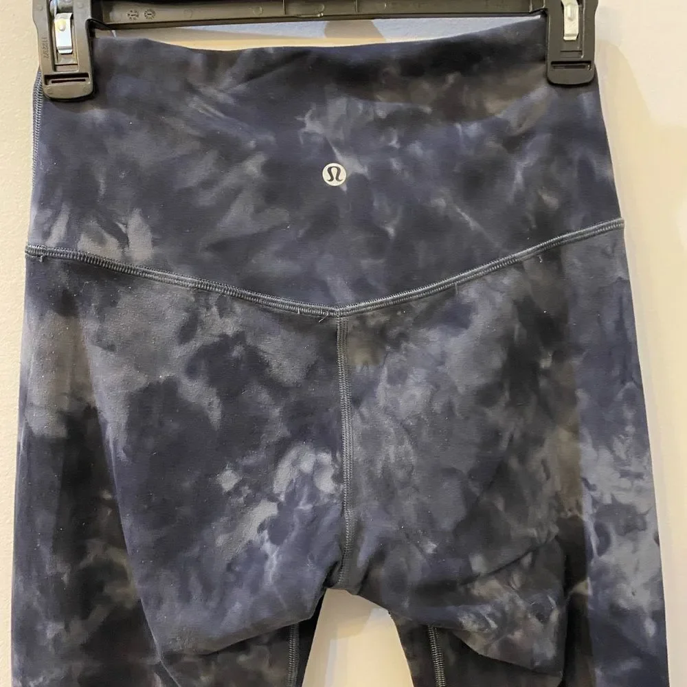 Lululemon Align HR In The Diamond Dye Pitch Gray Graphic Leggings Women Size 6